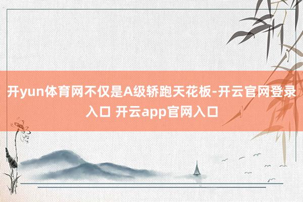 开yun体育网不仅是A级轿跑天花板-开云官网登录入口 开云app官网入口