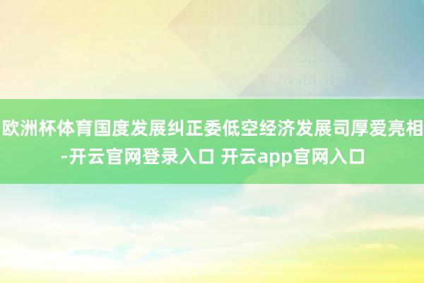 欧洲杯体育国度发展纠正委低空经济发展司厚爱亮相-开云官网登录入口 开云app官网入口