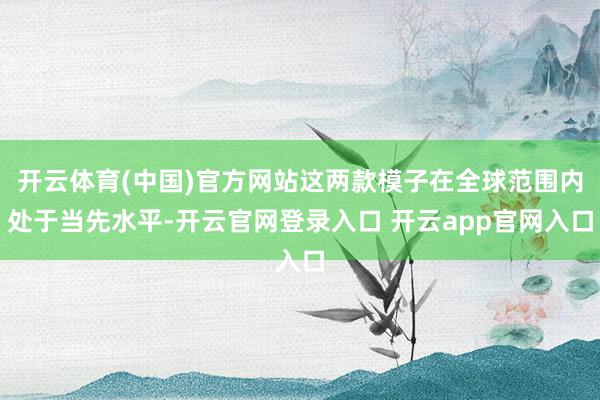 开云体育(中国)官方网站这两款模子在全球范围内处于当先水平-开云官网登录入口 开云app官网入口