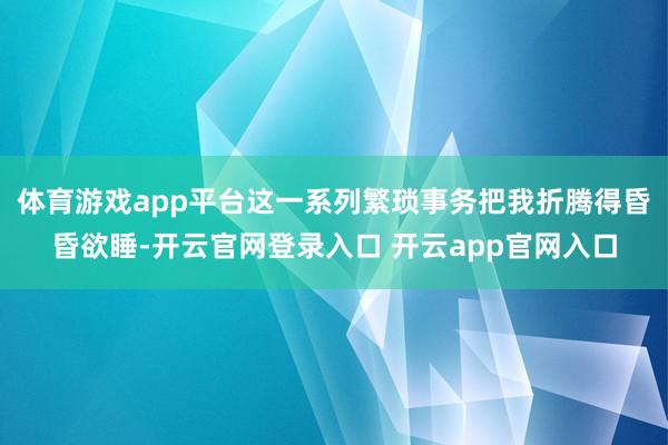 体育游戏app平台这一系列繁琐事务把我折腾得昏昏欲睡-开云官网登录入口 开云app官网入口