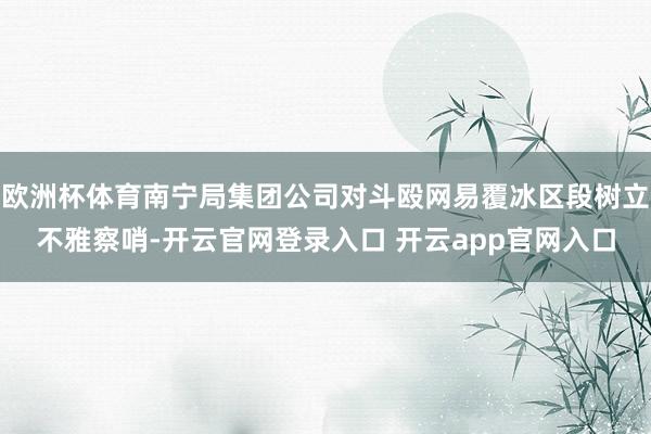 欧洲杯体育南宁局集团公司对斗殴网易覆冰区段树立不雅察哨-开云官网登录入口 开云app官网入口