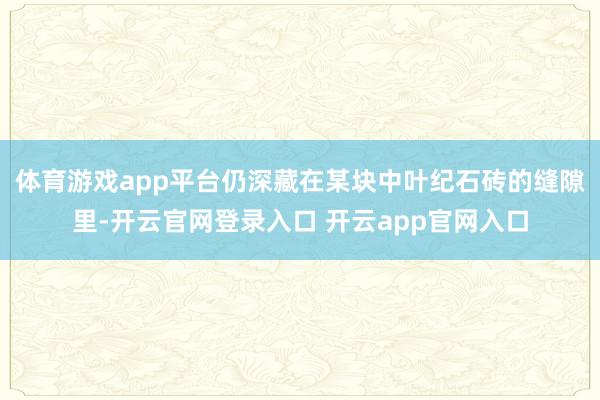体育游戏app平台仍深藏在某块中叶纪石砖的缝隙里-开云官网登录入口 开云app官网入口